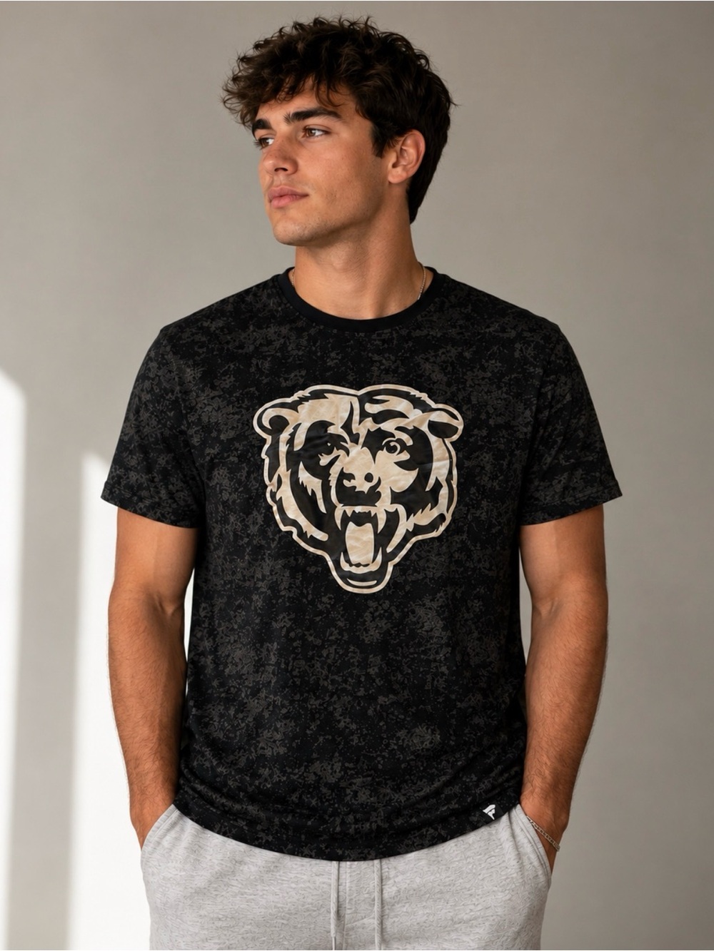 Men's Fanatics Black Chicago Bears Shadow T-Shirt